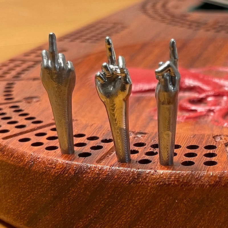 Middle Finger Cribbage Pegs