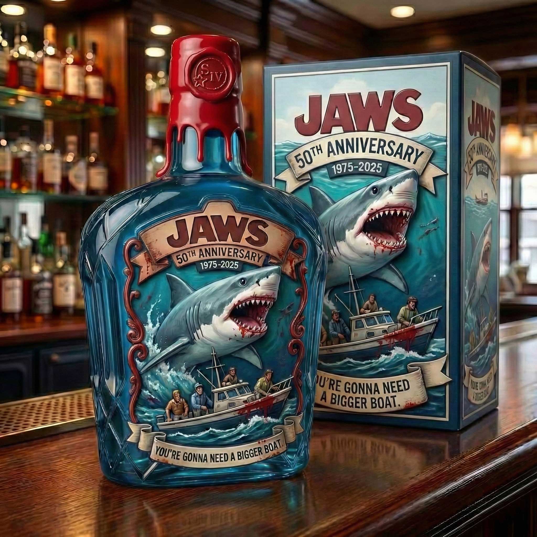Jaws 50th Anniversary Whiskey Bottle