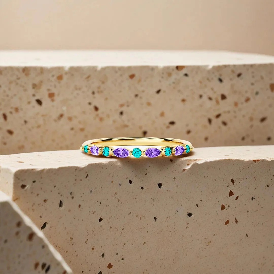 [⚡33% OFF] Suicide Prevention Awareness-Thin bluish purple diamond ring