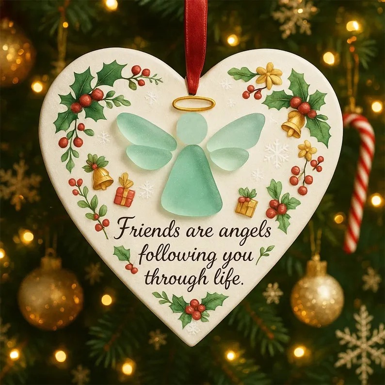 Heart-Shaped Angel Friendship Ornament