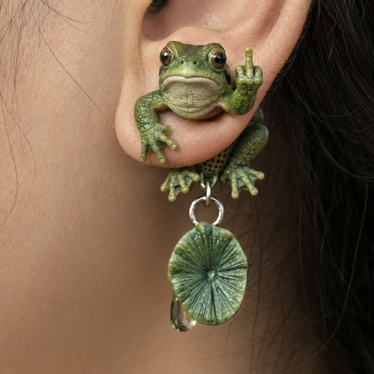 Sea Turtle Middle Finger Earrings
