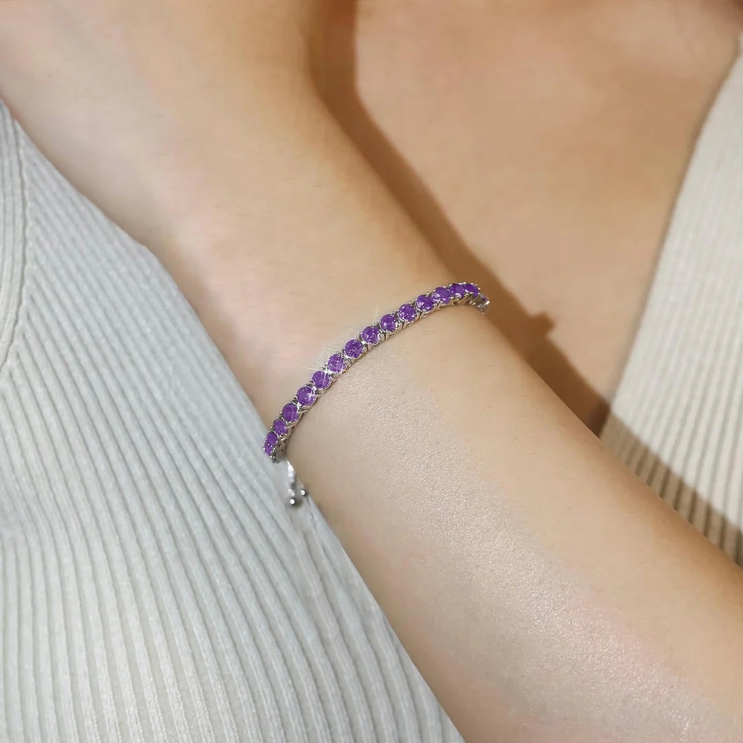 Alzheimer dementia awareness Purple Tennis Bracelet