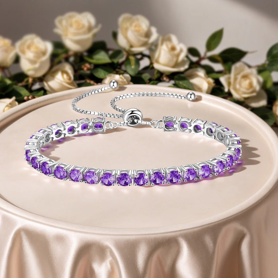 Alzheimer dementia awareness Purple Tennis Bracelet