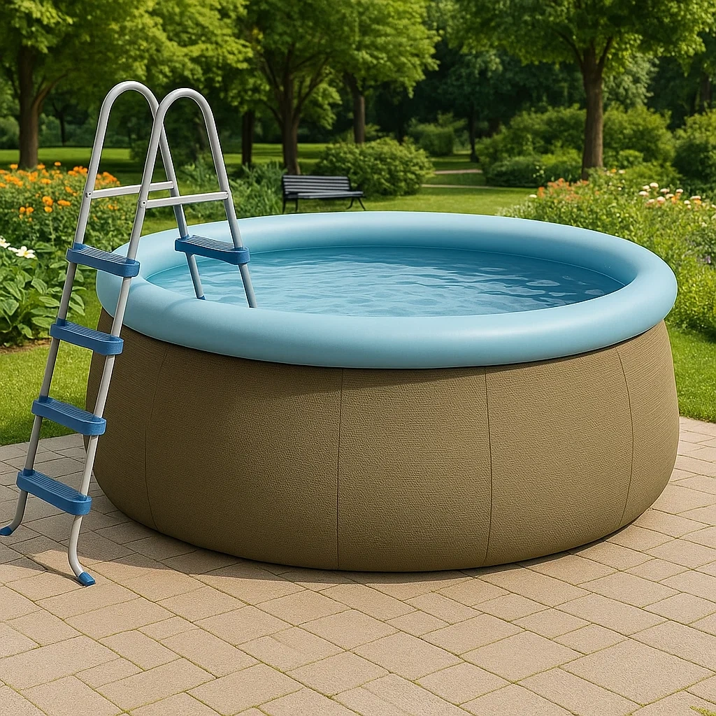 Piscine autoportée 472x472x104 cm, couleur tissée beige / bleu clair, avec échelle, avec filtre nFUqdbdK17Qi-Meuzen