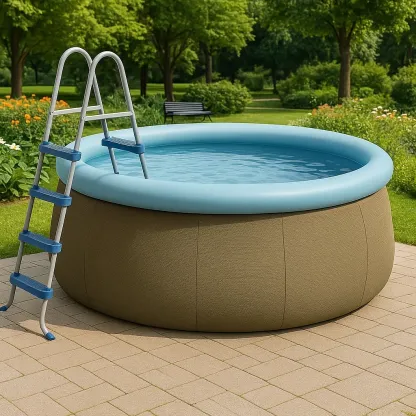 Piscine autoportée 472x472x104 cm, couleur tissée beige / bleu clair, avec échelle, avec filtre nFUqdbdK17Qi-Meuzen