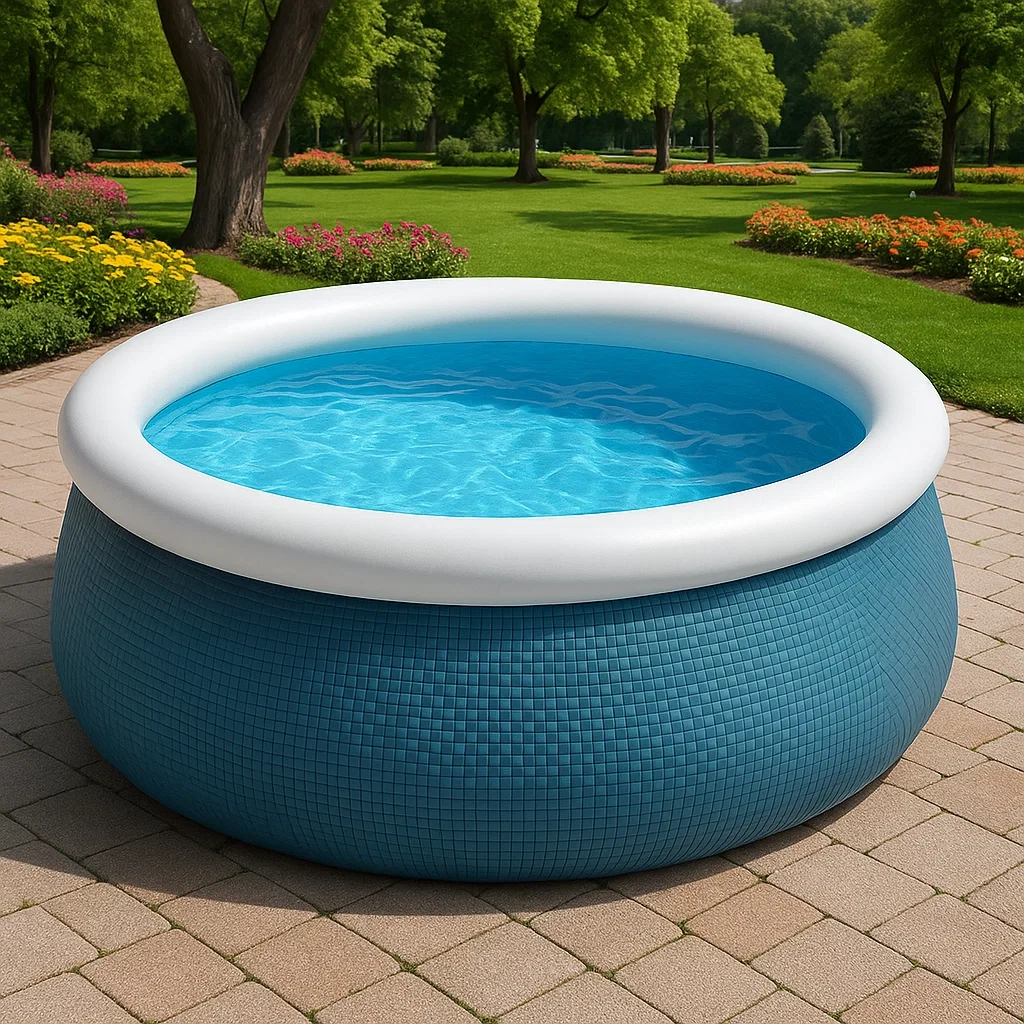 Piscine autoportée 472x472x104 cm, couleur tissée bleu / blanc, avec échelle, avec filtre toUVOsXD23Nn-Meuzen