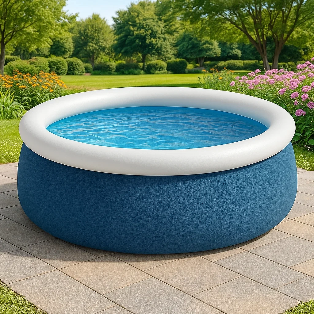 Piscine autoportée bleu/blanc 366x366x122 cm avec échelle avec filtre à cartouche NhxaRNOi31wR-Meuzen