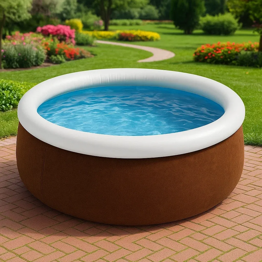 Piscine autoportée marron/blanc 305x305x76 cm avec échelle et filtre à sable gYdJsoJL39UQ-Meuzen