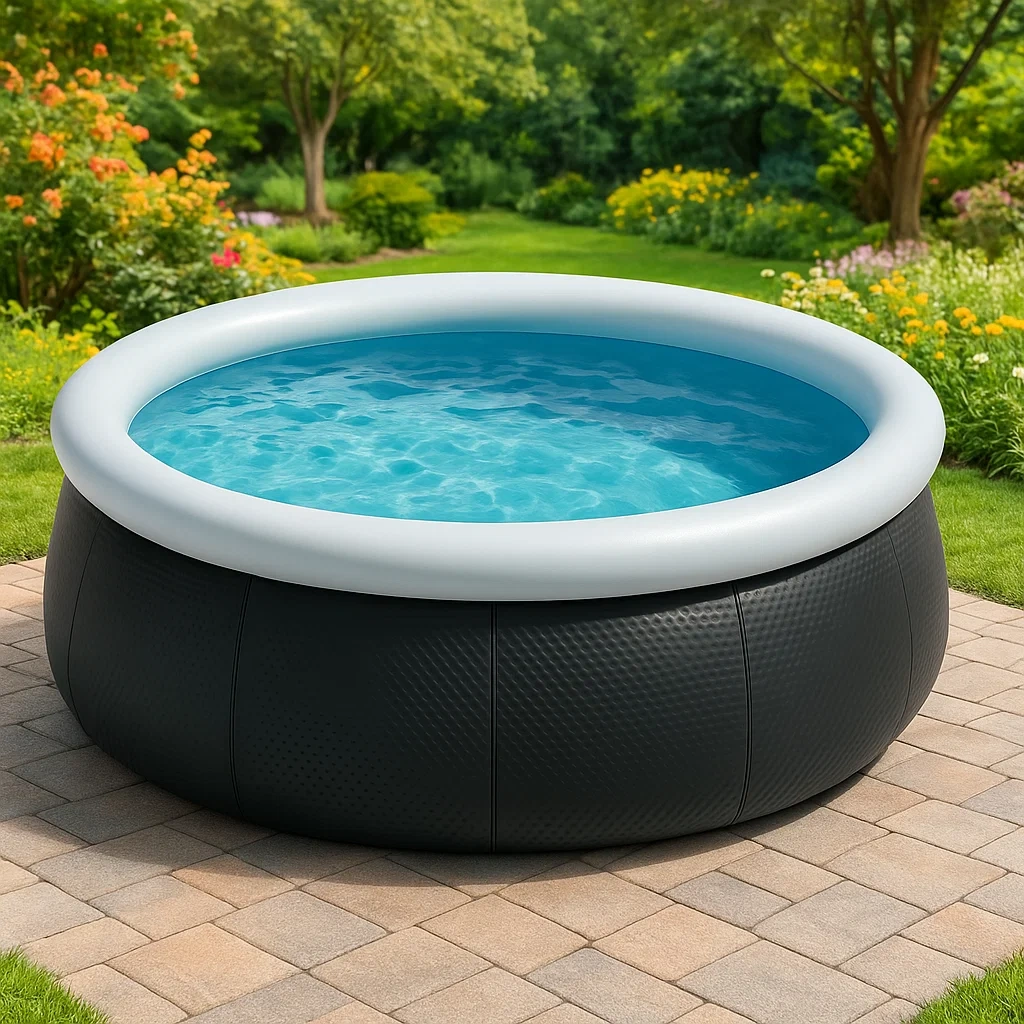 Piscine autoportée noir/blanc 305x305x76 cm avec échelle et filtre à cartouche TrzRiGbR45Hr-Meuzen