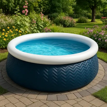 Piscine autoportée bleu foncé/bleu clair 305x305x76 cm avec échelle et filtre à cartouche DXMiLiMC48fk-Meuzen