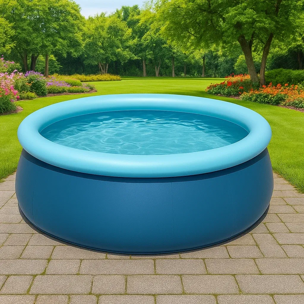 Piscine autoportée bleu moyen/bleu clair 300x300x76 cm avec échelle et filtre à cartouche pfcxuZAs54LI-Meuzen