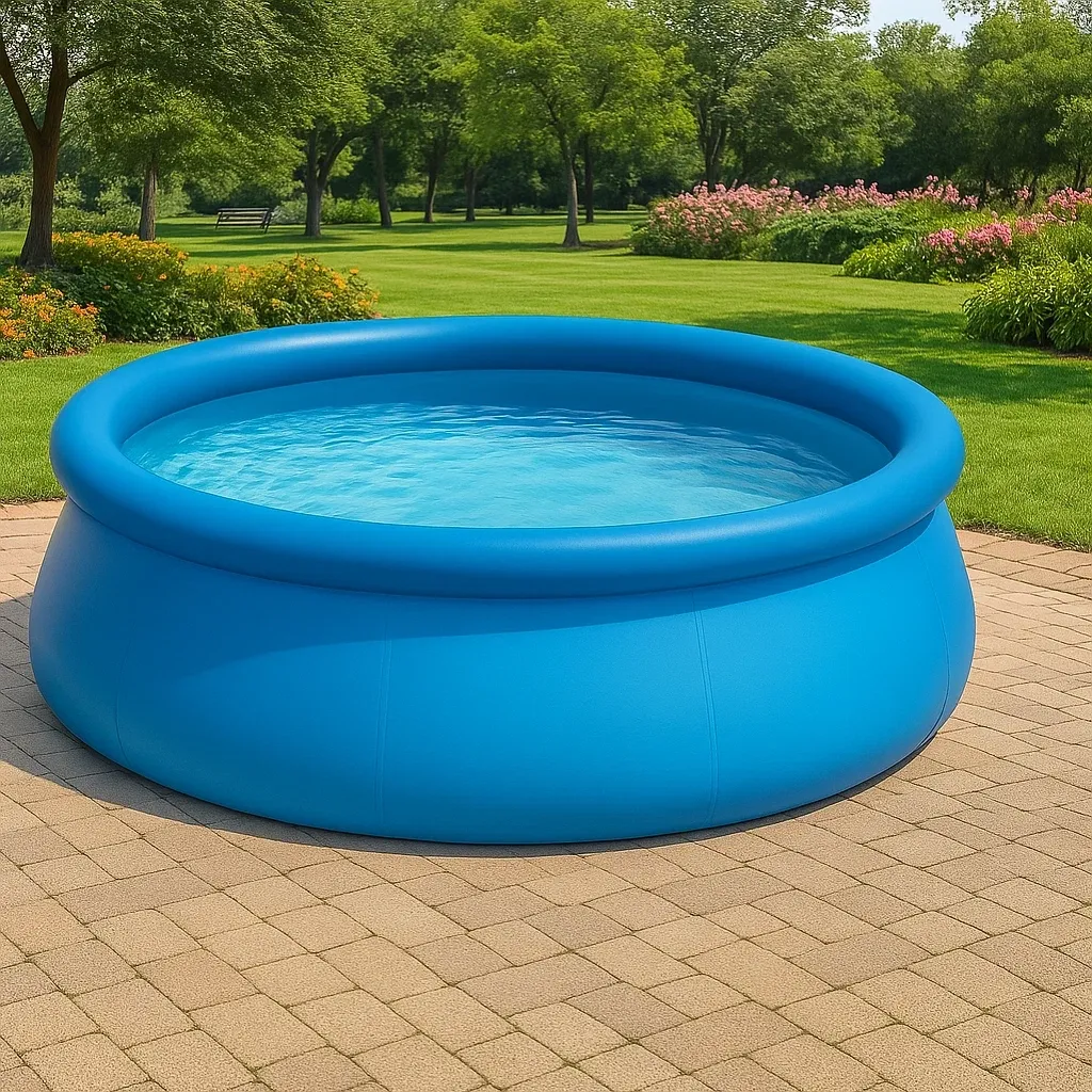Piscine autoportée bleu 366x366x122 cm avec échelle avec filtre à cartouche IXjjTNjB55PG-Meuzen