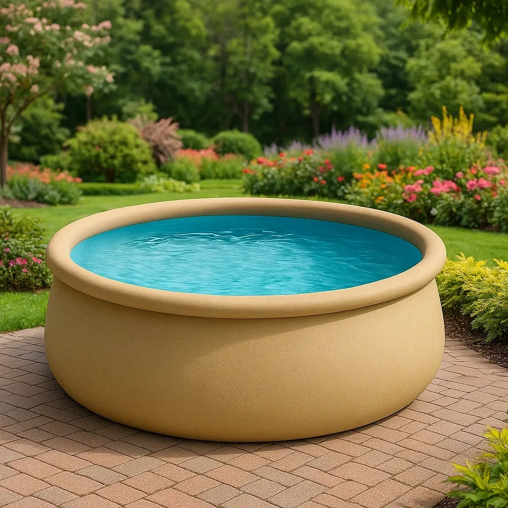 Piscine autoportée marron clair/bleu 300x300x76 cm avec échelle et filtre à sable NRJkHWlE60YL-Meuzen