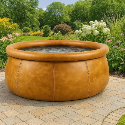 Piscine autoportée marron clair 366x366x76 cm avec échelle et filtre à cartouche voeAYKhJ63IX-Meuzen