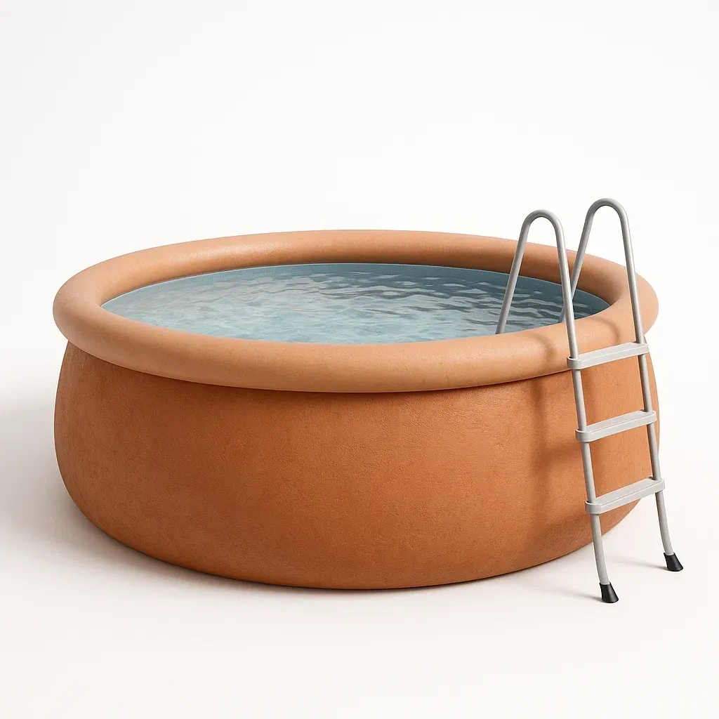 Piscine autoportée terre cuite 366x366x76 cm avec échelle et filtre à sable tXccvRBM15fS-Meuzen