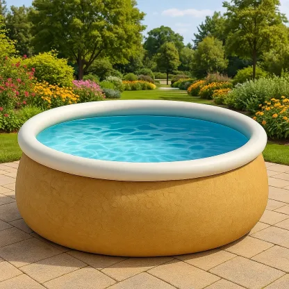 Piscine autoportée 472x472x104 cm, couleur beige / blanc, avec échelle, avec filtre wwLUkASc65GJ-Meuzen