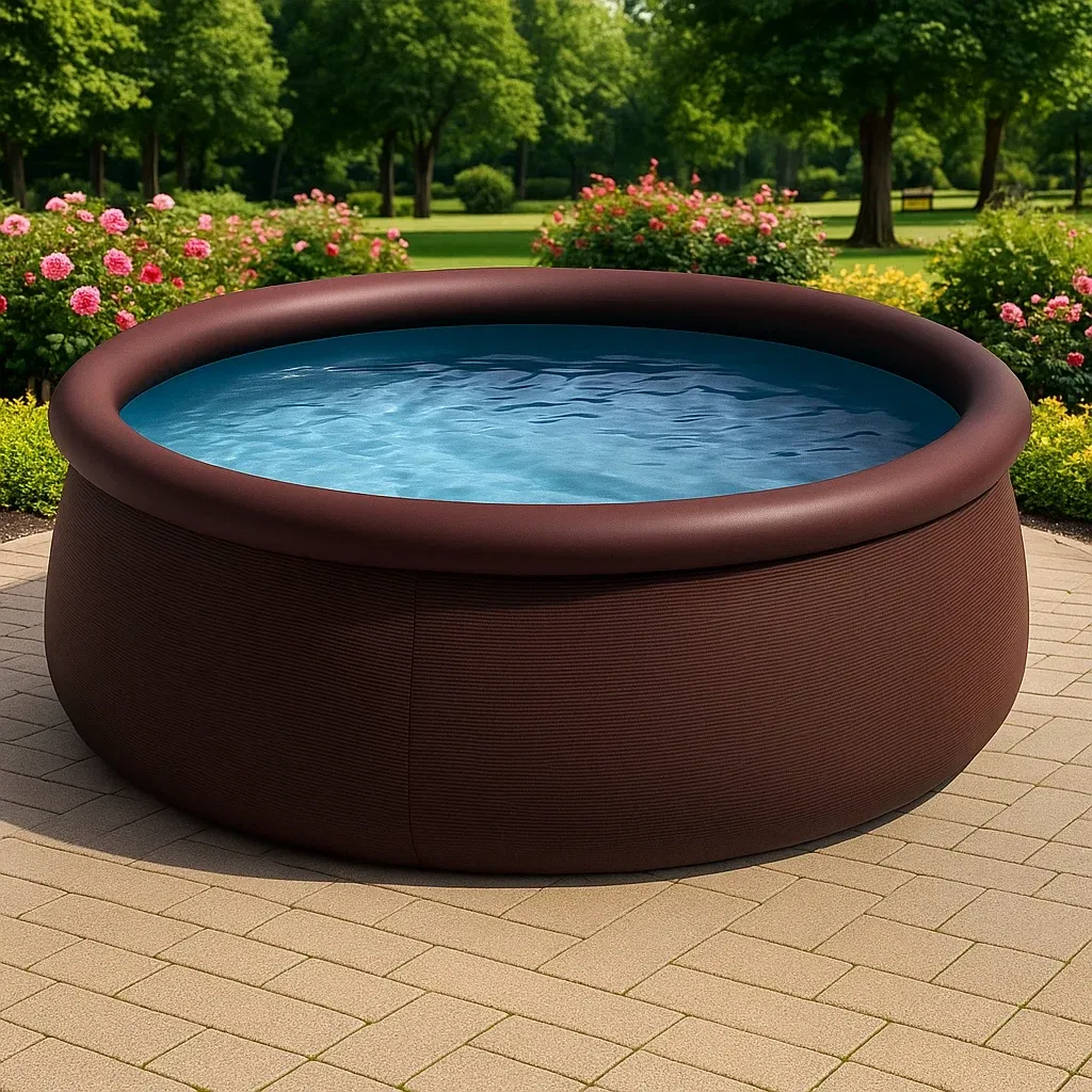 Piscine autoportée bordeaux 300x300x76 cm avec échelle et filtre à cartouche ebfdQlet66qs-Meuzen