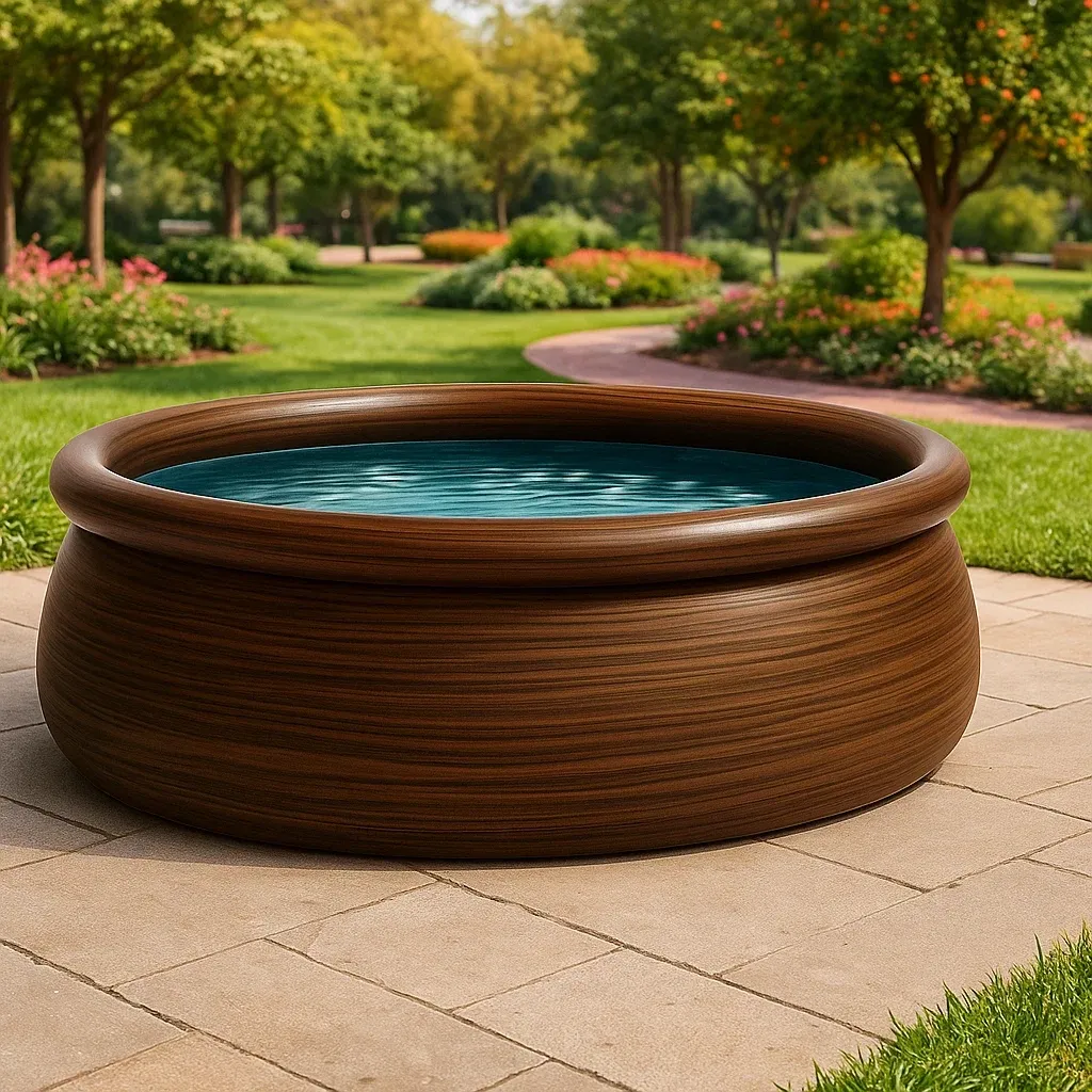 Piscine autoportée marron 366x366x122 cm avec échelle avec filtre à cartouche bHALYrdG67Wo-Meuzen