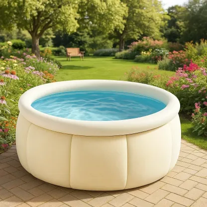 Piscine autoportée blanc cassé 366x366x76 cm avec échelle et filtre à cartouche zDGEFaaq69wN-Meuzen