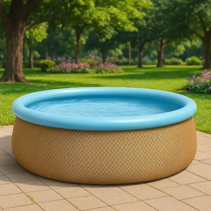 Piscine autoportée 472x472x104 cm, couleur beige / bleu, avec échelle, avec filtre zjGGfNUw71Xs-Meuzen
