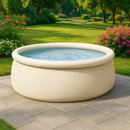 Piscine autoportée beige clair 300x300x76 cm avec échelle et filtre à cartouche LnbKIPIO72lG-Meuzen
