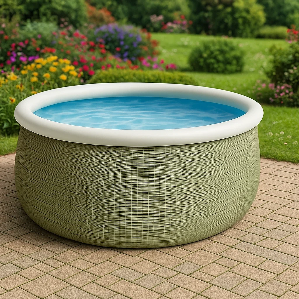 Piscine autoportée vert clair/blanc 366x366x122 cm avec échelle avec filtre à cartouche wjOeZHqf73uI-Meuzen