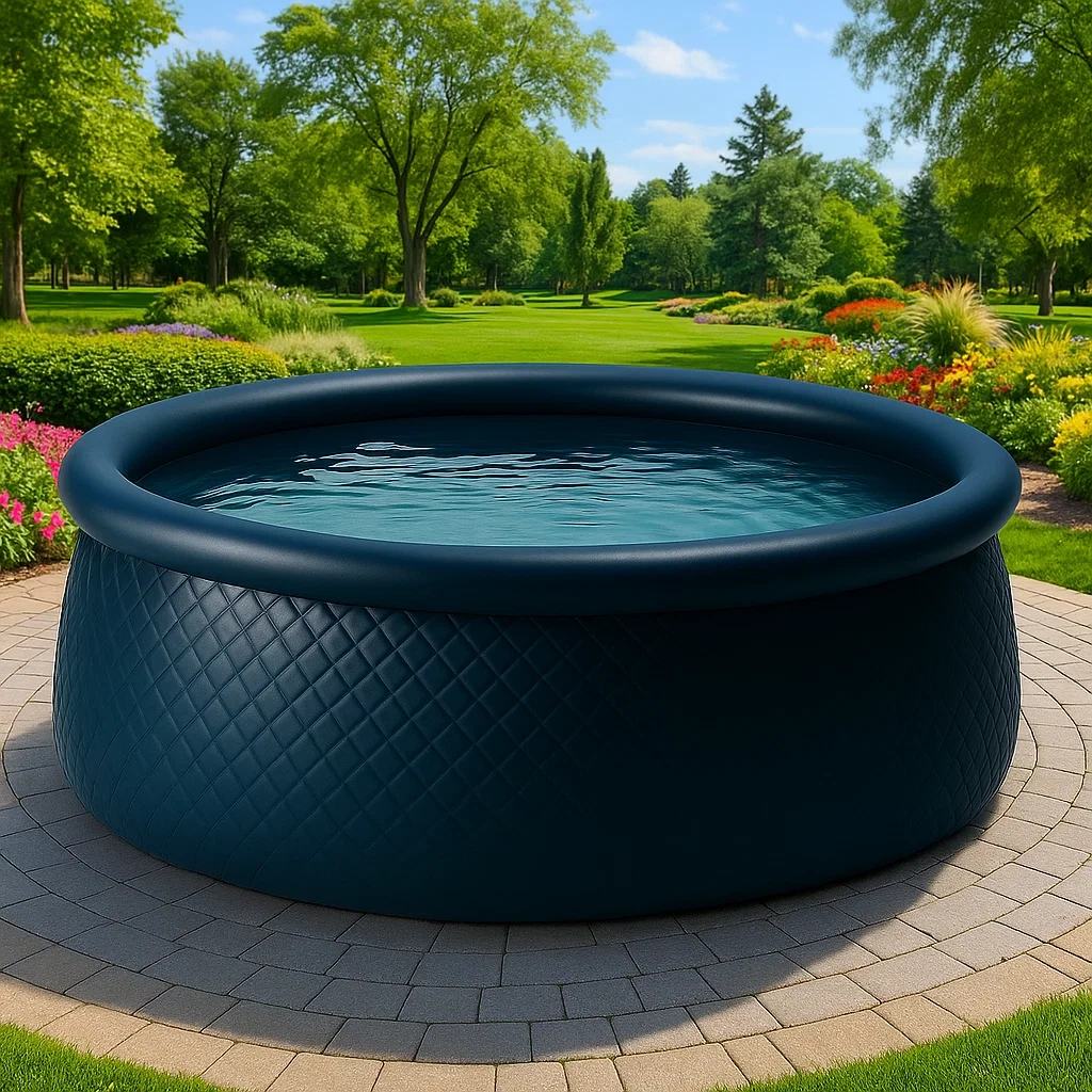 Piscine autoportée ronde avec échelle et filtre à cartouche bleu foncé 300x300x76 cm OavrXoQO74tP-Meuzen