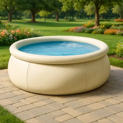 Piscine autoportée ivoire 366x366x76 cm avec échelle et filtre à sable KQSIqPmb75Ur-Meuzen