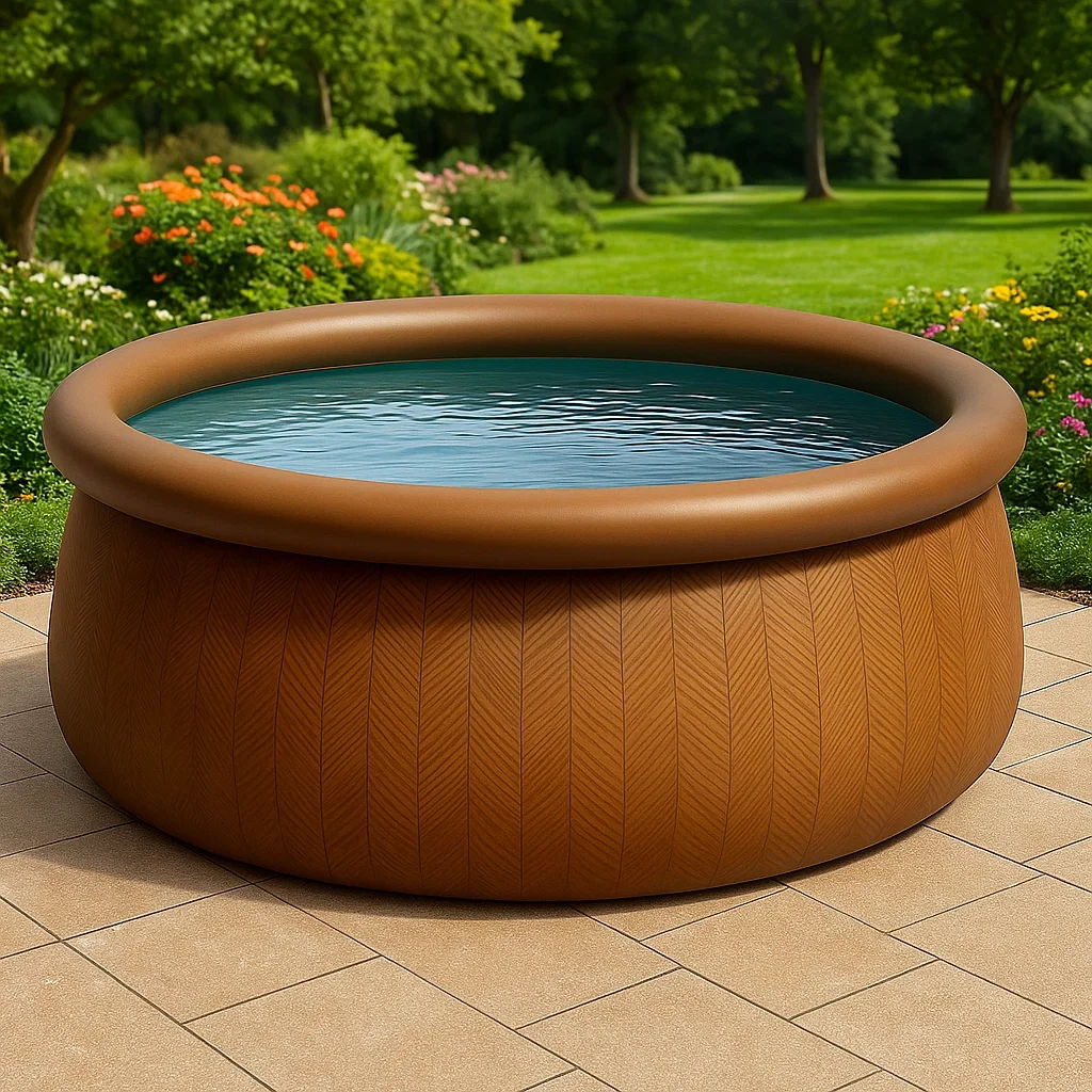 Piscine autoportée marron 300x300x76 cm avec échelle et filtre à sable dgEwGIWS78AN-Meuzen