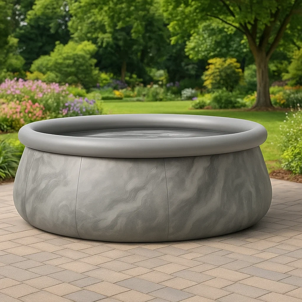 Piscine autoportée ronde avec échelle et filtre à cartouche gris 305x305x76 cm FKYFPXHq80cS-Meuzen