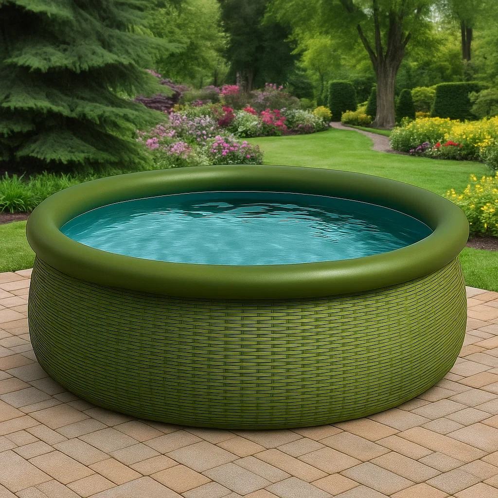 Piscine autoportée olive 366x366x122 cm avec échelle avec filtre à cartouche qpVVpKLm85hb-Meuzen