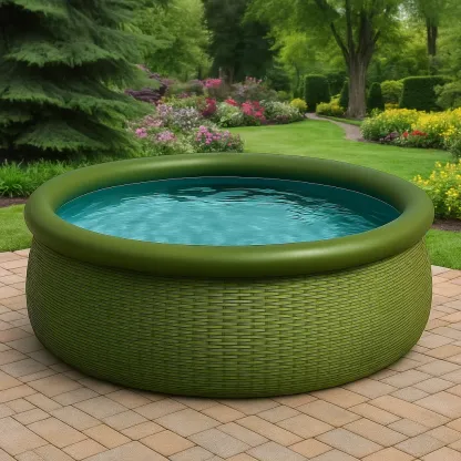 Piscine autoportée olive 366x366x122 cm avec échelle avec filtre à cartouche qpVVpKLm85hb-Meuzen