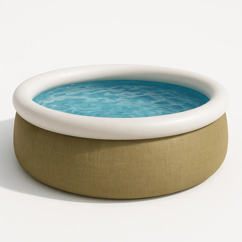 Piscine autoportée ronde avec échelle et filtre à cartouche beige/blanc 295x295x85 cm nhTvVdpZ20OT-Meuzen