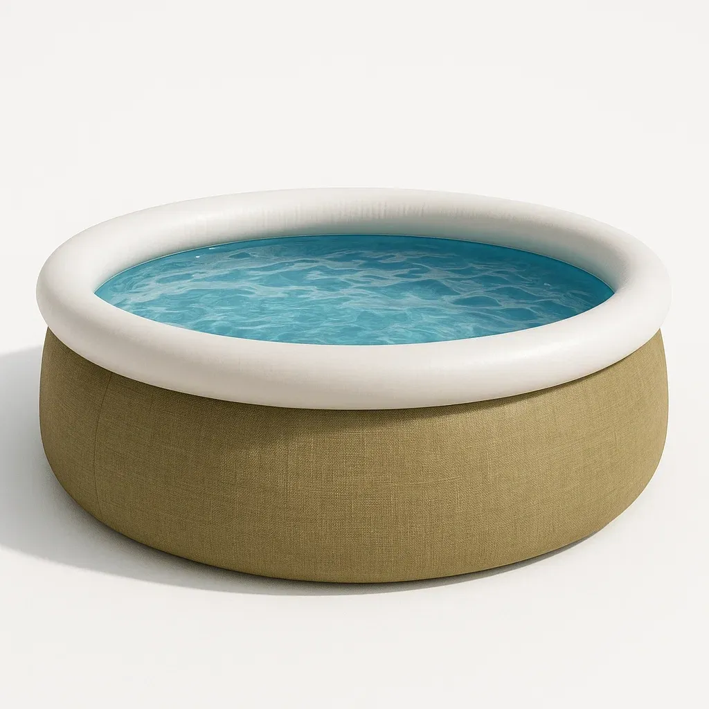 Piscine autoportée ronde avec échelle et filtre à cartouche beige/blanc 295x295x85 cm nhTvVdpZ20OT-Meuzen