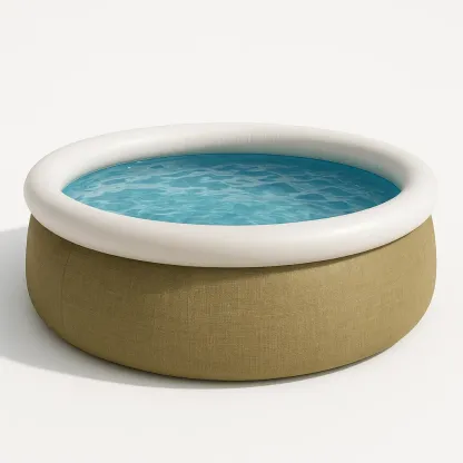 Piscine autoportée ronde avec échelle et filtre à cartouche beige/blanc 295x295x85 cm nhTvVdpZ20OT-Meuzen