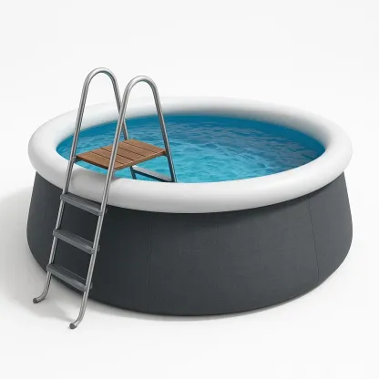 Piscine autoportée ronde avec échelle et filtre cartouche gris/blanc 310x310x95 cm vPKJECHia2vK-Meuzen
