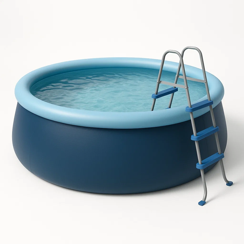 Piscine autoportée bleu foncé/bleu clair 305x305x76 cm avec échelle et filtre à cartouche xoGLDYqLP3fD-Meuzen