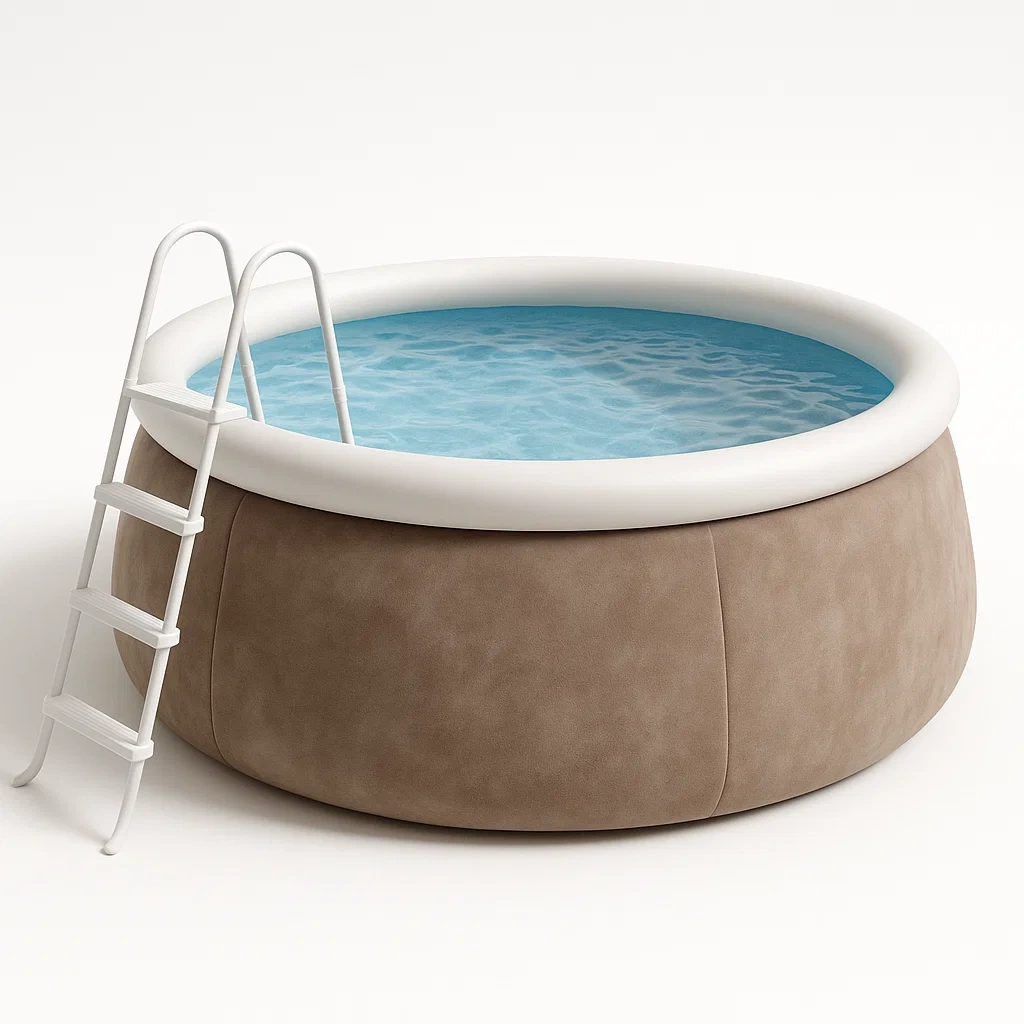 Piscine autoportée beige/blanc 300x300x76 cm avec échelle et filtre à cartouche lWJFAulN24YB-Meuzen