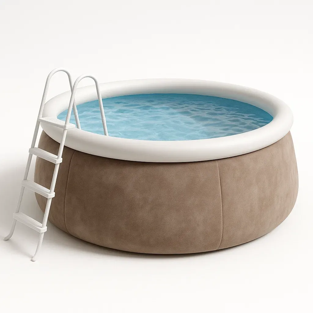 Piscine autoportée beige/blanc 300x300x76 cm avec échelle et filtre à cartouche lWJFAulN24YB-Meuzen