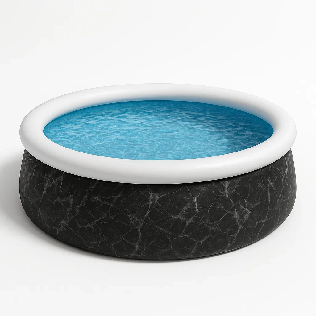 Piscine autoportée noir/blanc 366x366x122 cm avec échelle avec filtre à cartouche rnDAyoNe25uL-Meuzen