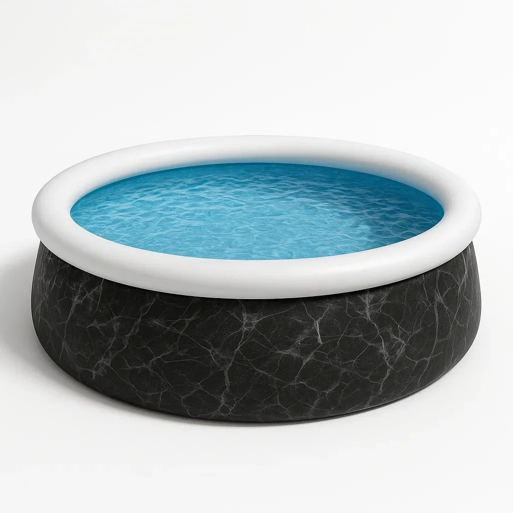 Piscine autoportée noir/blanc 366x366x122 cm avec échelle avec filtre à cartouche rnDAyoNe25uL-Meuzen