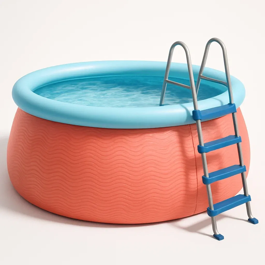 Piscine autoportée rose orangé/bleu clair 305x305x76 cm avec échelle et filtre à cartouche jOhGuoZR27RD-Meuzen
