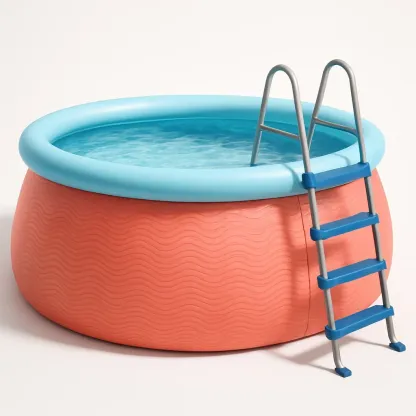 Piscine autoportée rose orangé/bleu clair 305x305x76 cm avec échelle et filtre à cartouche jOhGuoZR27RD-Meuzen