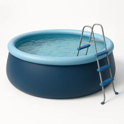 Piscine autoportée bleu foncé/bleu clair 305x305x76 cm avec échelle et filtre à cartouche xoGLDYqLP3fD-Meuzen