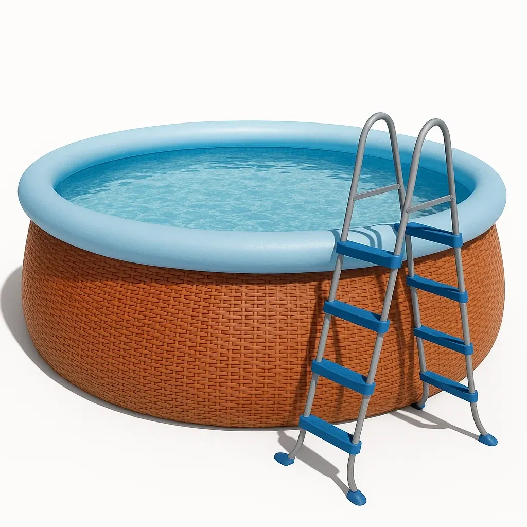 Piscine autoportée orange/bleu 305x305x76 cm avec échelle et filtre à cartouche QEvWAJux36Rh-Meuzen
