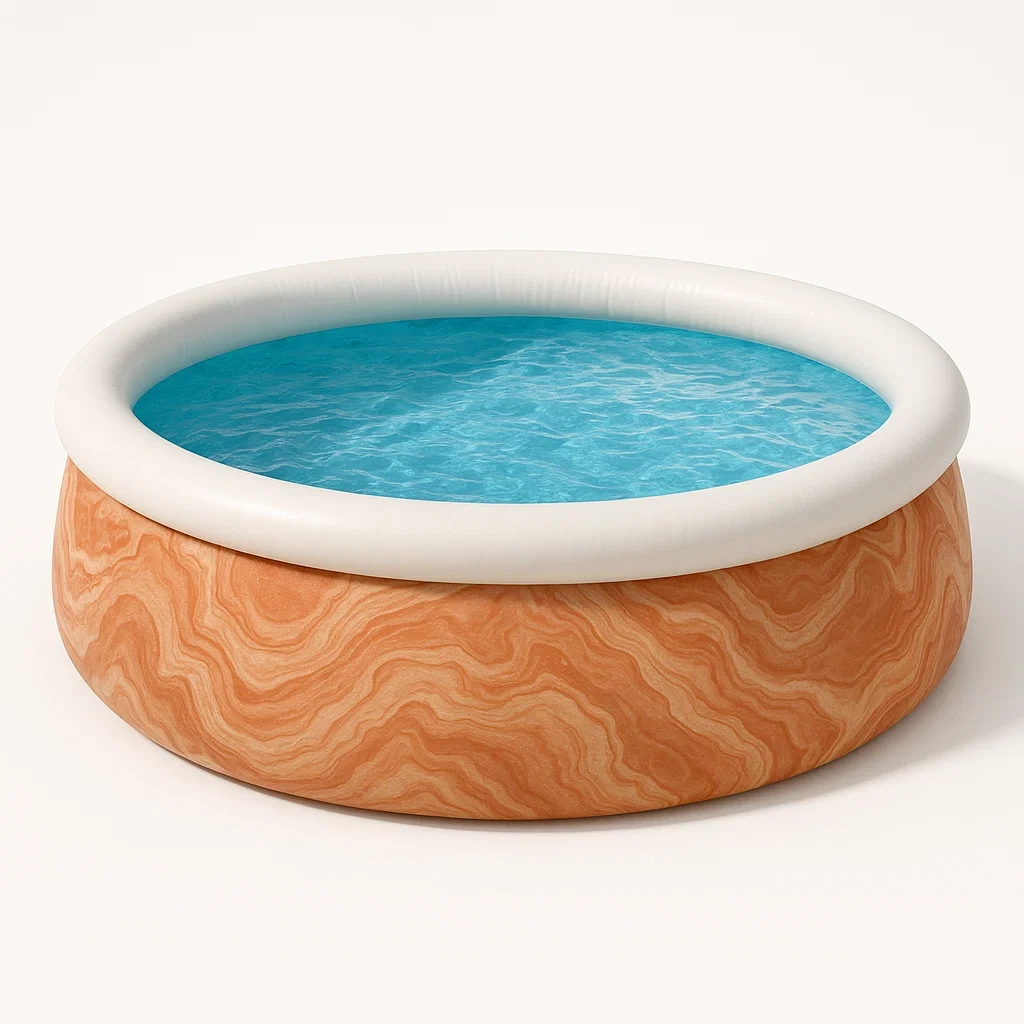 Piscine autoportée ronde avec échelle et filtre à cartouche marbré orange/blanc 300x300x88 cm kBTTpdMl38QN-Meuzen