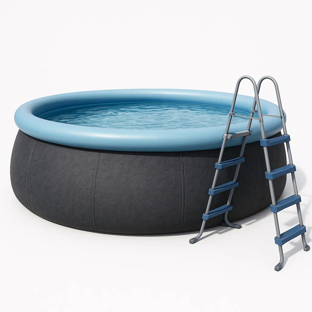 Piscine autoportée gris/bleu 366x366x122 cm avec échelle avec filtre à cartouche ePVoDHLg43So-Meuzen