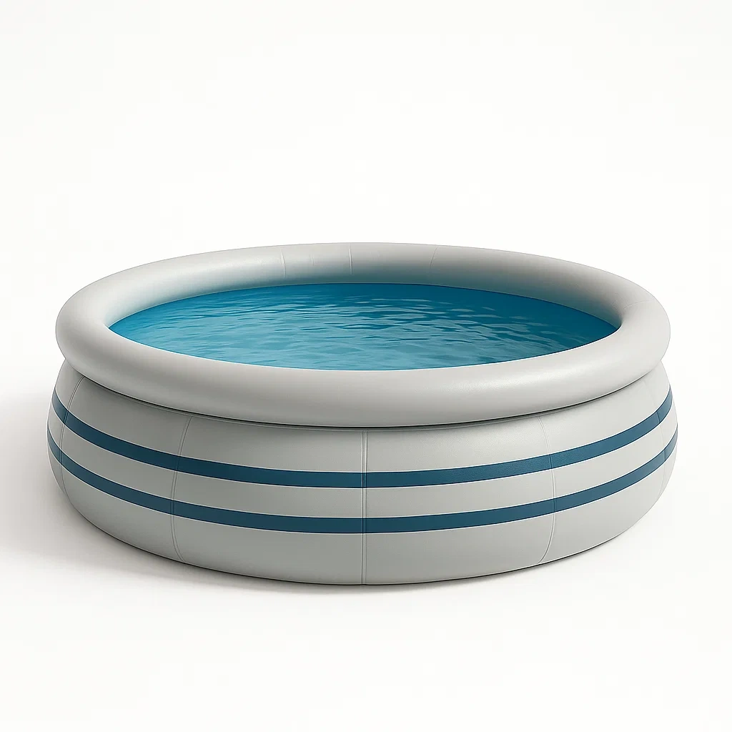 Piscine autoportée ronde avec échelle et filtre à cartouche gris/bleu rayé 295x295x87 cm djKbbMVj50in-Meuzen