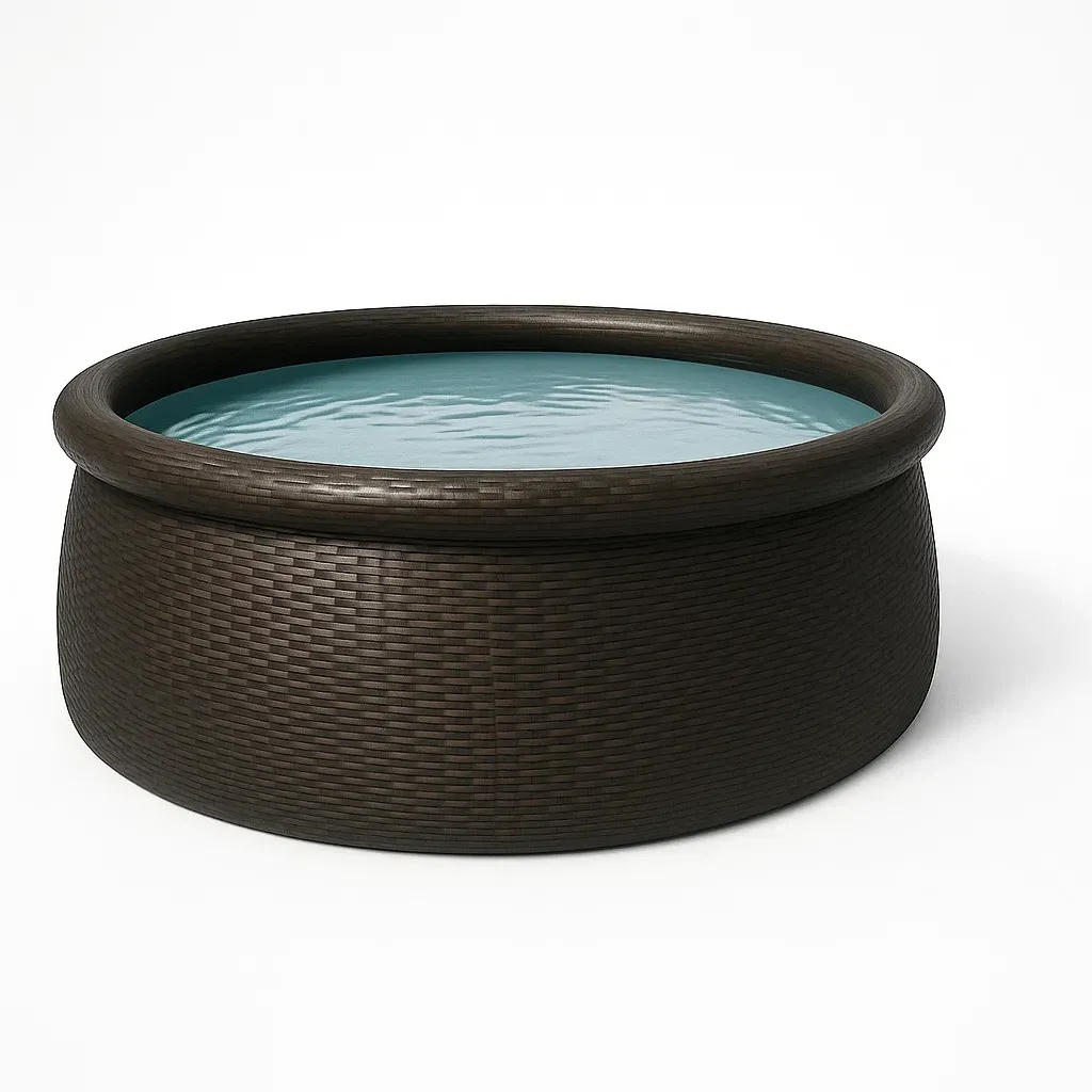 Piscine autoportée marron foncé 366x366x76 cm avec échelle et filtre à sable gOgSboRd57Py-Meuzen