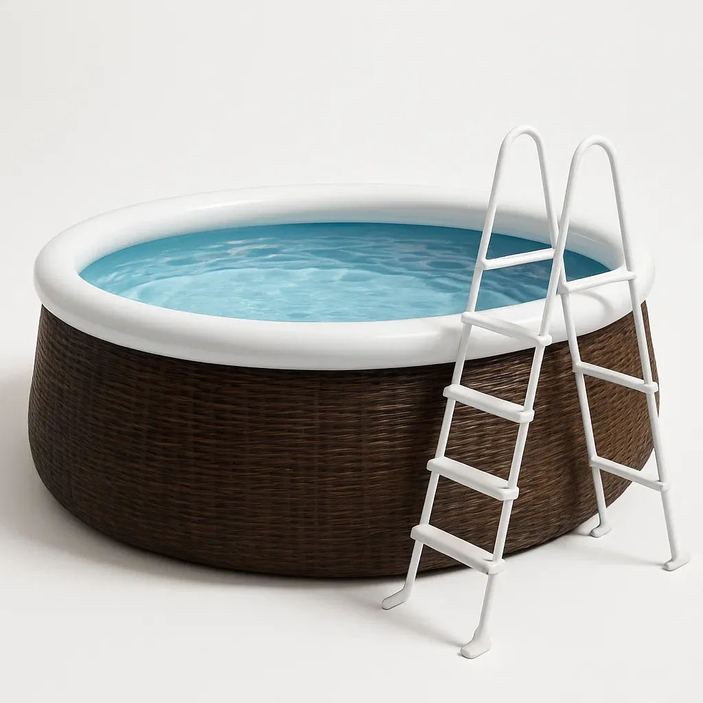 Piscine autoportée marron/blanc 305x305x76 cm avec échelle et filtre à cartouche BWIacHGrZ6ym-Meuzen